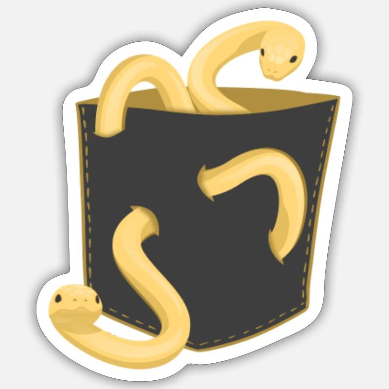 Poche Serpent Serpent - Sticker taille S (10 x 10 cm) - blanc mat