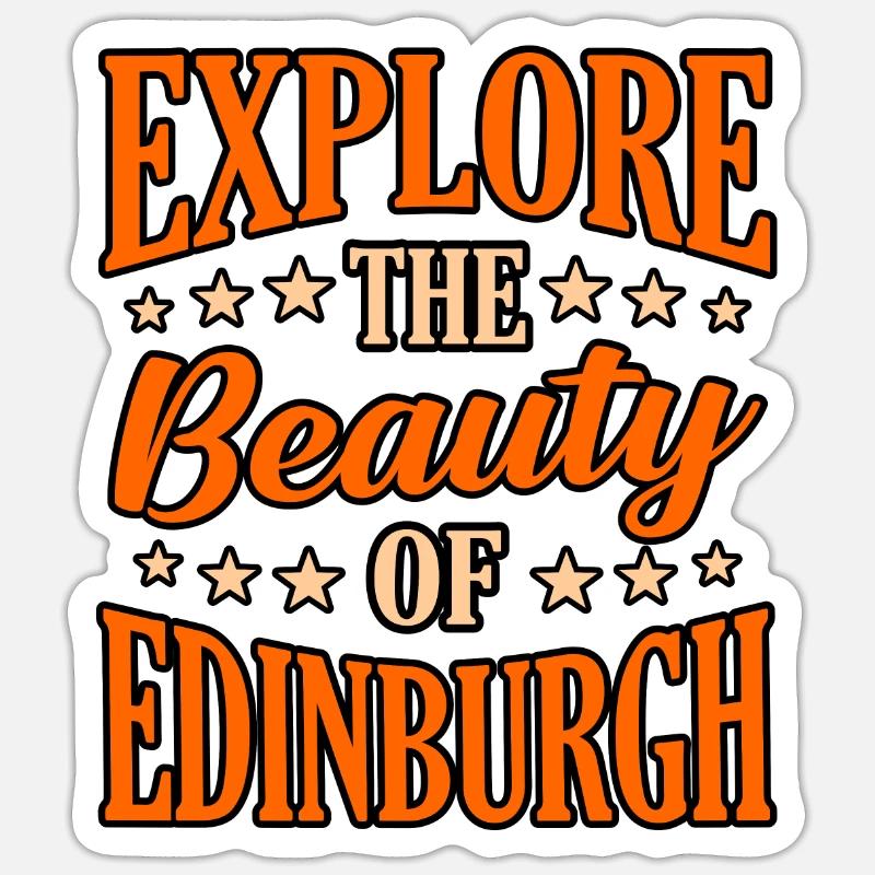 Découvrez Edinburgh Gift - Sticker taille S (10 x 10 cm) - blanc mat