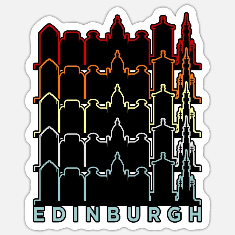 Schottland Edinburgh Castle Geschenk - Sticker Größe S (10 x 10 cm) - Mattweiß