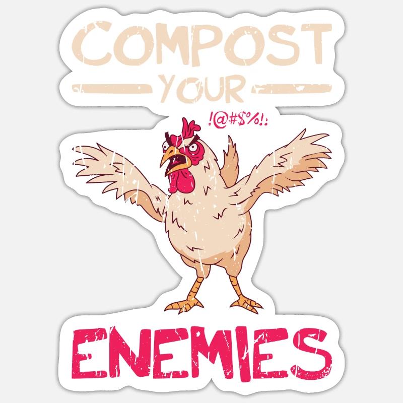 Compost Your Enemies - Zero Waste Manure Compost Sticker size S (10 x 10 cm)