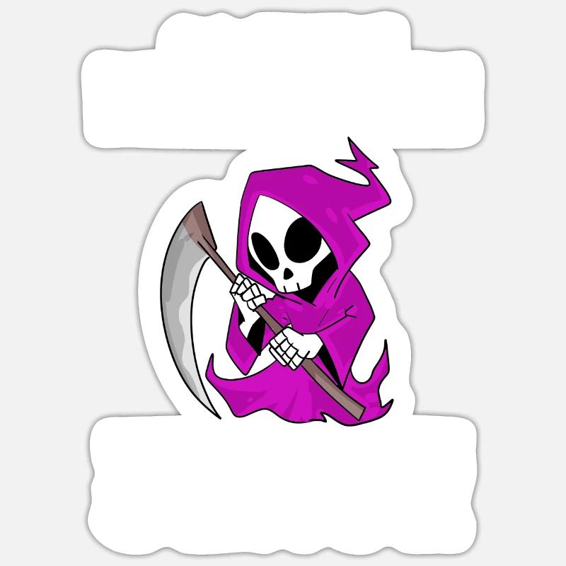 Sensenmann Dame - Sticker Größe S (10 x 10 cm) - Mattweiß