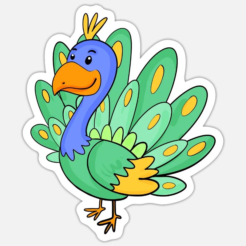 Peacock - Sticker size S (10 x 10 cm) - white matte