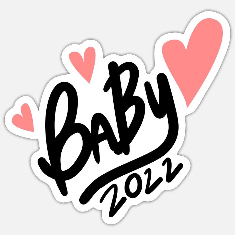 Bébé 2022 - Naissance Enceinte 2022 - Sticker taille S (10 x 10 cm) - blanc mat