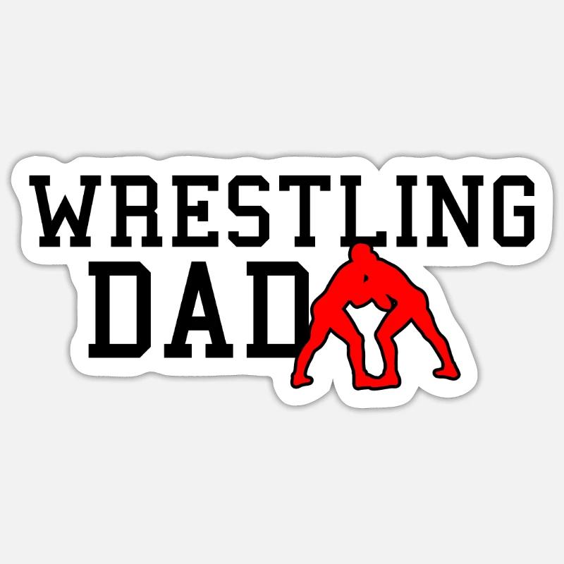 papa lutteur - Sticker taille S (10 x 10 cm) - blanc mat