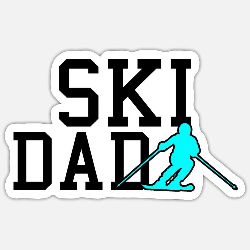 ski dad - Sticker size S (10 x 10 cm) - white matte