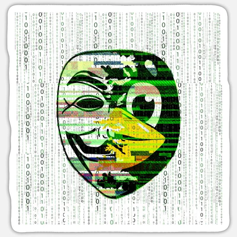 Cyber Security Professional Hacker Maske Linux Sticker Größe S (10 x 10 cm)