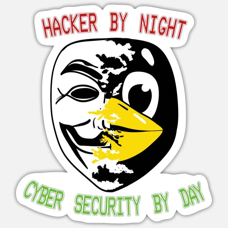Lustiger Cyber Security Expert Linux Pinguin als Sticker Größe S (10 x 10 cm)