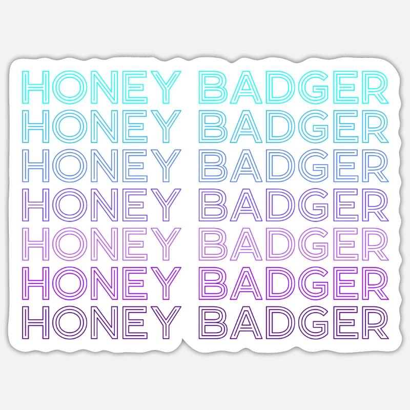 Honigdachs Retro - Sticker Größe S (10 x 10 cm) - Mattweiß