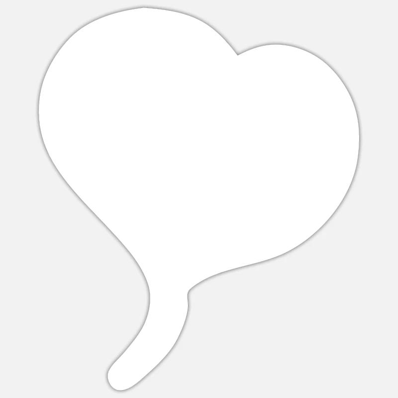 Plain White Heart Sticker size S (10 x 10 cm)