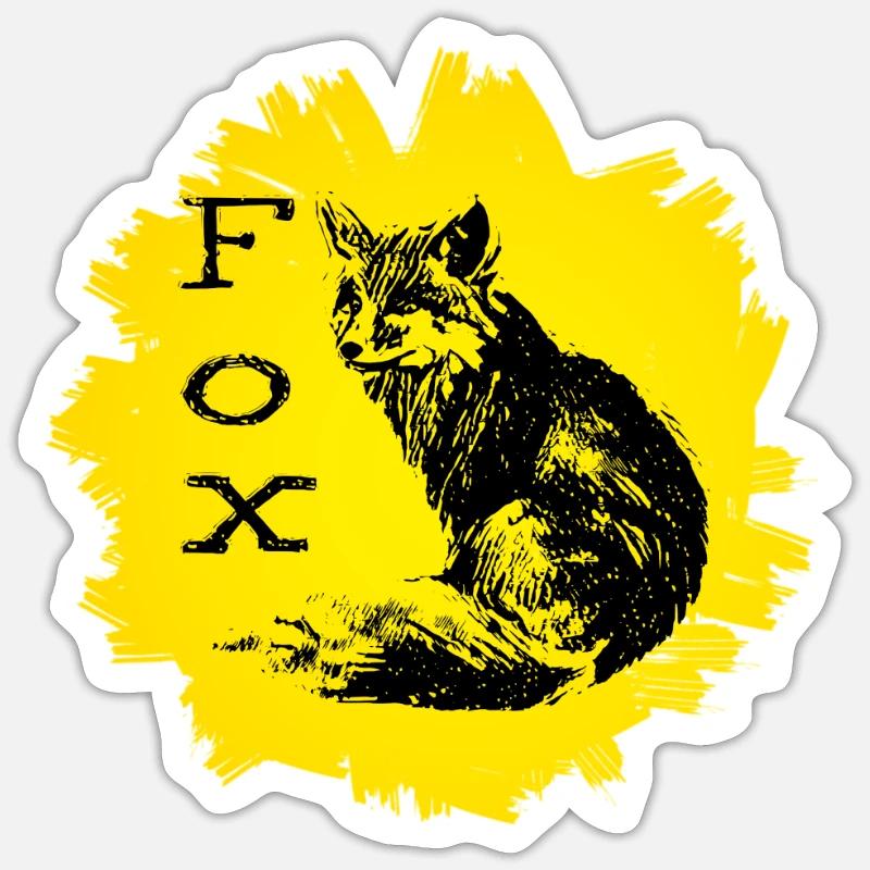 Fuchs - Sticker Größe S (10 x 10 cm) - Mattweiß