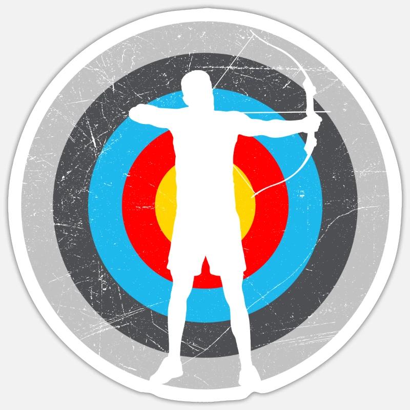 Tir à l’arc Cible Archer - Sticker taille S (10 x 10 cm) - blanc mat