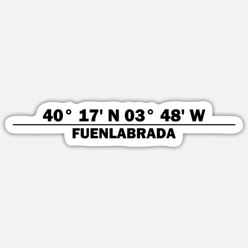 Fuenlabrada Coordinates - Sticker size S (10 x 10 cm) - white matte