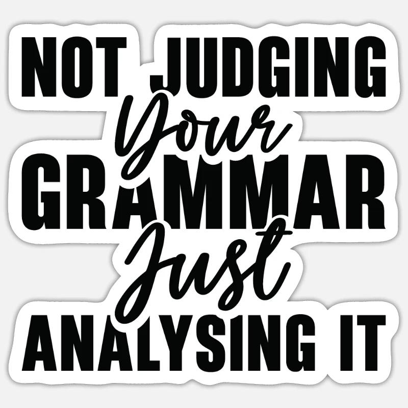 Englisch Grammatik Polizei Lehrer Student - Sticker Größe S (10 x 10 cm) - Mattweiß