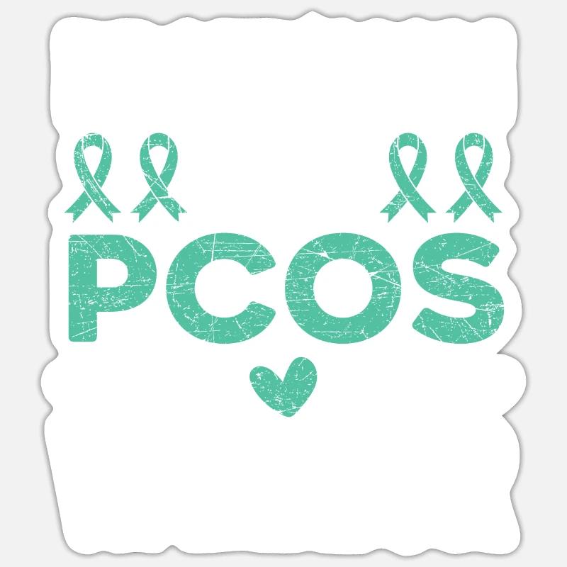 Mutter eines PCOS Warrior Polyzystischen Ovarialsyndroms Sticker Größe S (10 x 10 cm)