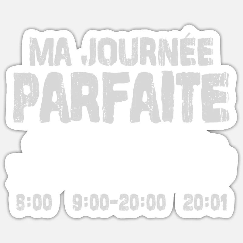 Ma Journée Parfaite Ping-pong - Sticker taille S (10 x 10 cm) - blanc mat