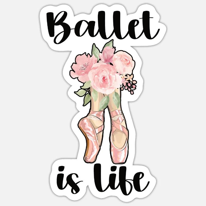 Cadeau de danseuse de ballet ballerine danseuse de ballet - Sticker taille S (10 x 10 cm) - blanc mat