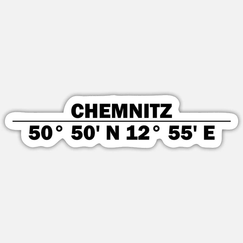 Coordonnées de Chemnitz Sticker taille S (10 x 10 cm)
