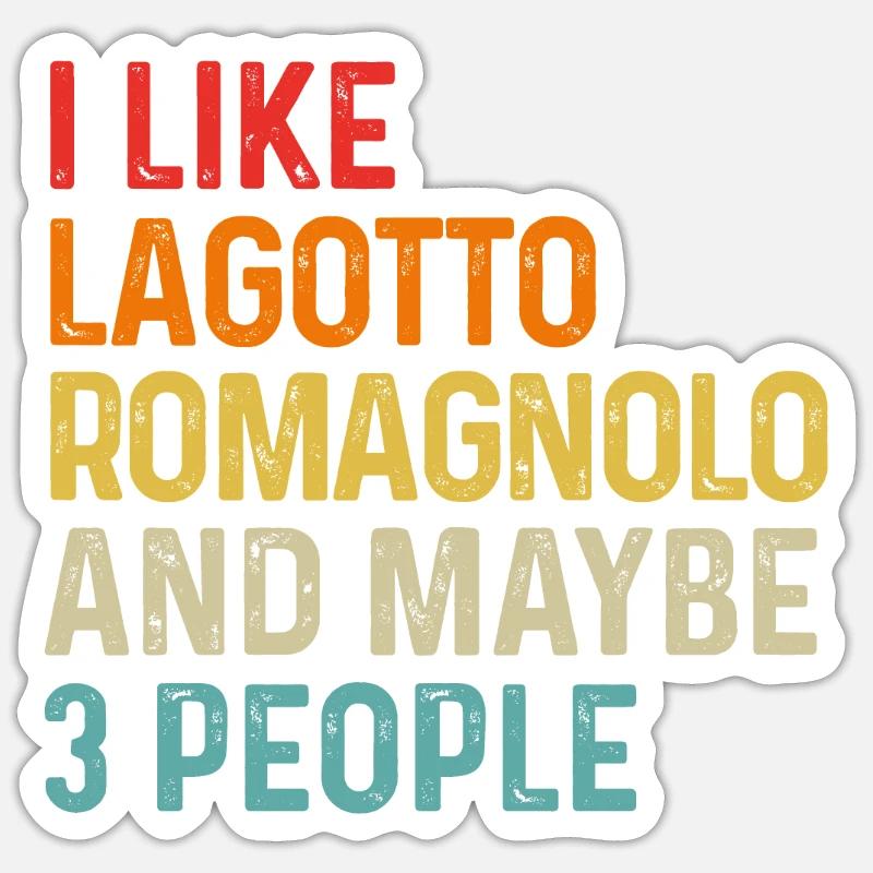 Mi piace lagotto romagnolo e forse 3 persone cane - Sticker formato S (10 x 10 cm) - bianco opaco