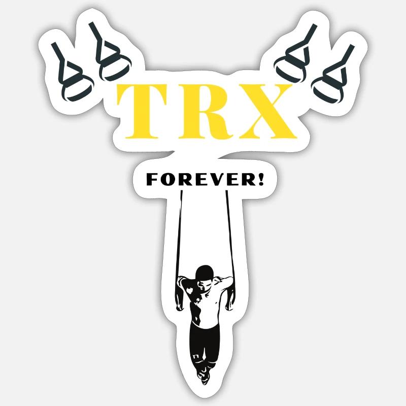 TRX forever Training Geschenkidee Training - Sticker Größe S (10 x 10 cm) - Mattweiß