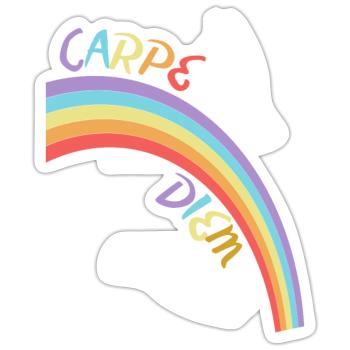 Nutze den Tag - Sticker Größe S (10 x 10 cm) - Mattweiß - Vorne