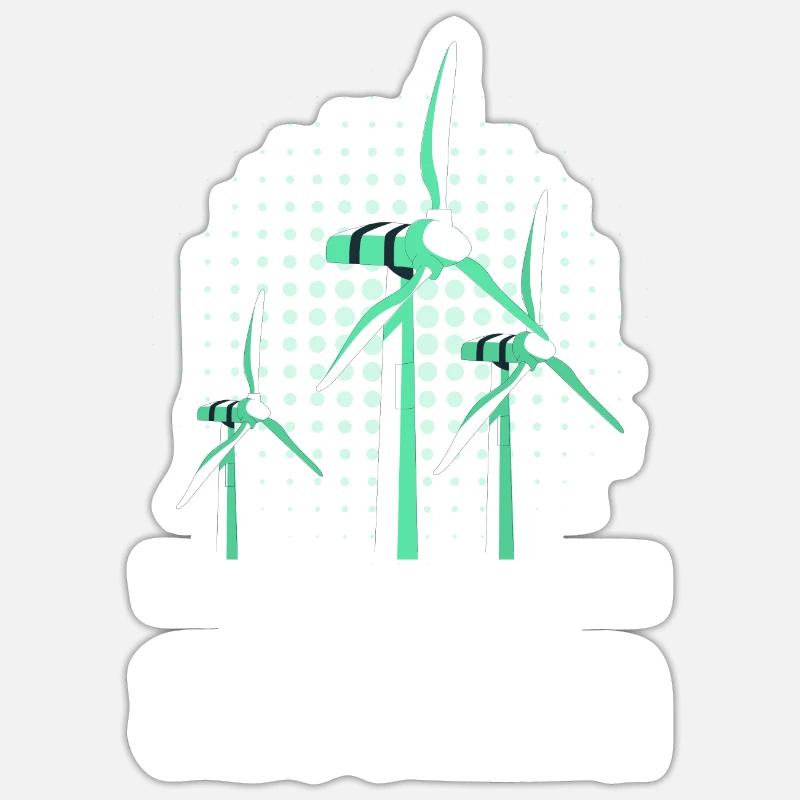 Éolienne, énergie éolienne, énergie éolienne Sticker taille S (10 x 10 cm)