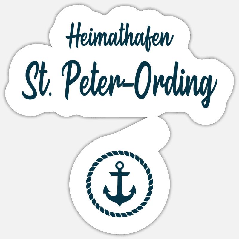 Heimathafen St. Peter Ording - Sticker Größe S (10 x 10 cm) - Mattweiß