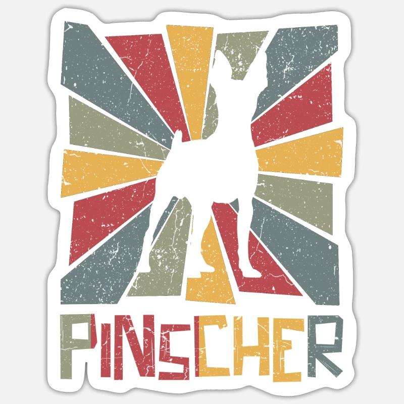 Pinscher - Sticker taille S (10 x 10 cm) - blanc mat