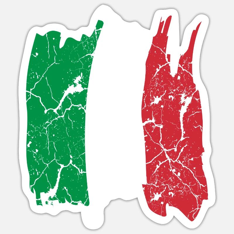 Drapeau de l’Italie - Sticker taille S (10 x 10 cm) - blanc mat