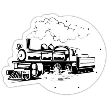 Cheminot Cheminot Train Conducteur de locomotive - Sticker taille S (10 x 10 cm) - blanc mat - Devant