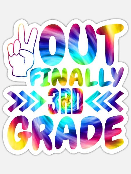 Aus Endlich 3. Klasse Klasse Grundschulschüler - Sticker Größe S (10 x 10 cm) - Mattweiß