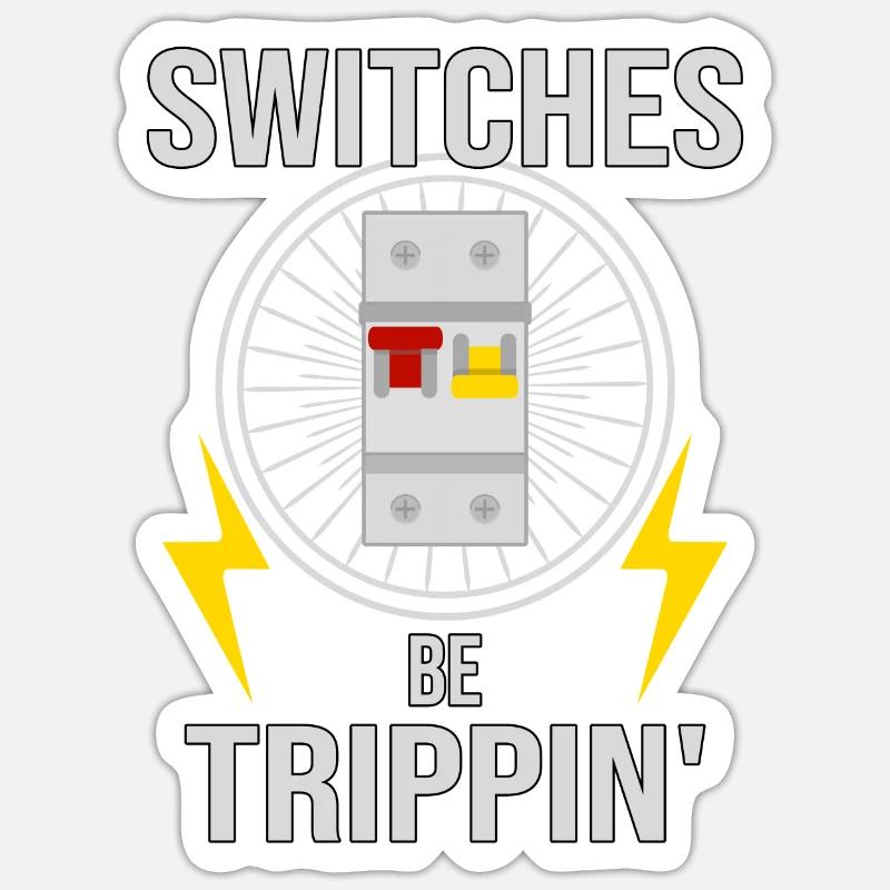 Électricien Technicien en électronique Switch Box Fuse - Sticker taille S (10 x 10 cm) - blanc mat