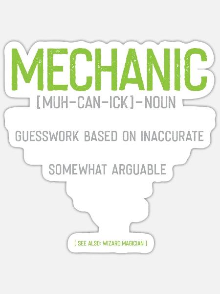 Mechaniker Beruf Kfz-Mechaniker KFZ Lustig Spruch - Sticker Größe S (10 x 10 cm) - Mattweiß