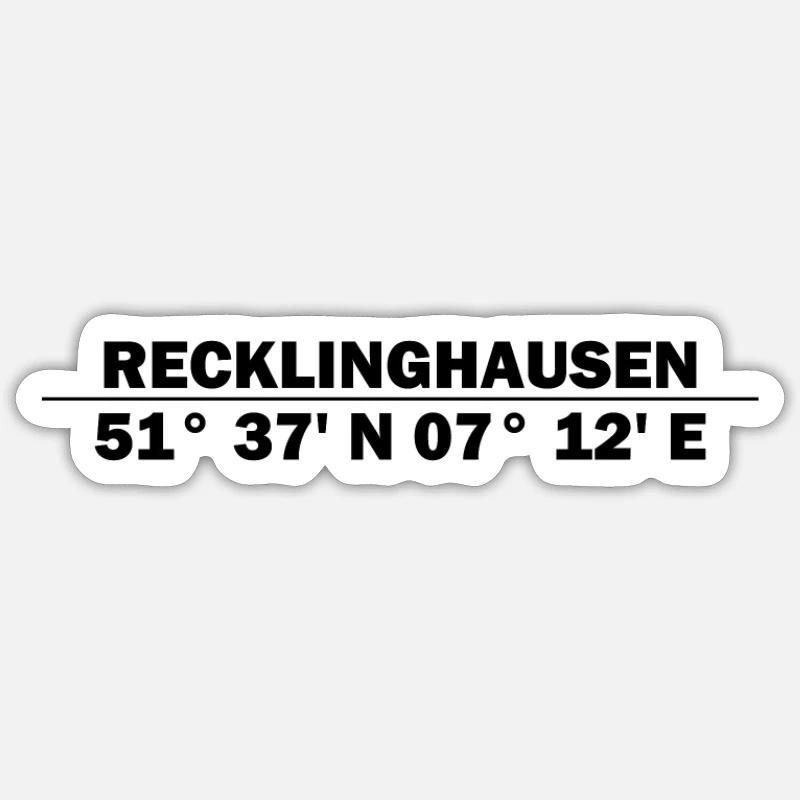 Coordonnées de Recklinghausen - Sticker taille S (10 x 10 cm) - blanc mat