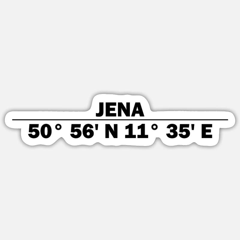 Jena coordinates Sticker size S (10 x 10 cm)