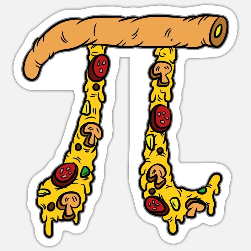 Pi zza Math Pizza-Fan - Sticker Größe S (10 x 10 cm) - Mattweiß