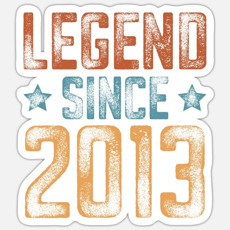 2013 Naissance Année de naissance Anniversaire - Sticker taille S (10 x 10 cm) - blanc mat