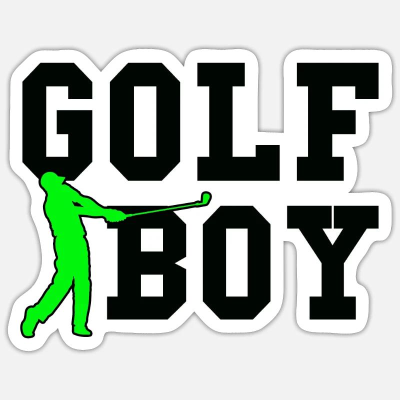 golf boy - Sticker Größe S (10 x 10 cm) - Mattweiß