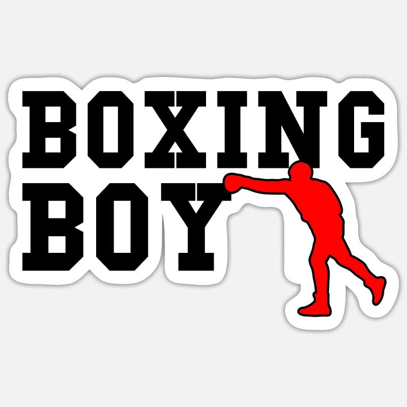 garçon de boxe Sticker taille S (10 x 10 cm)