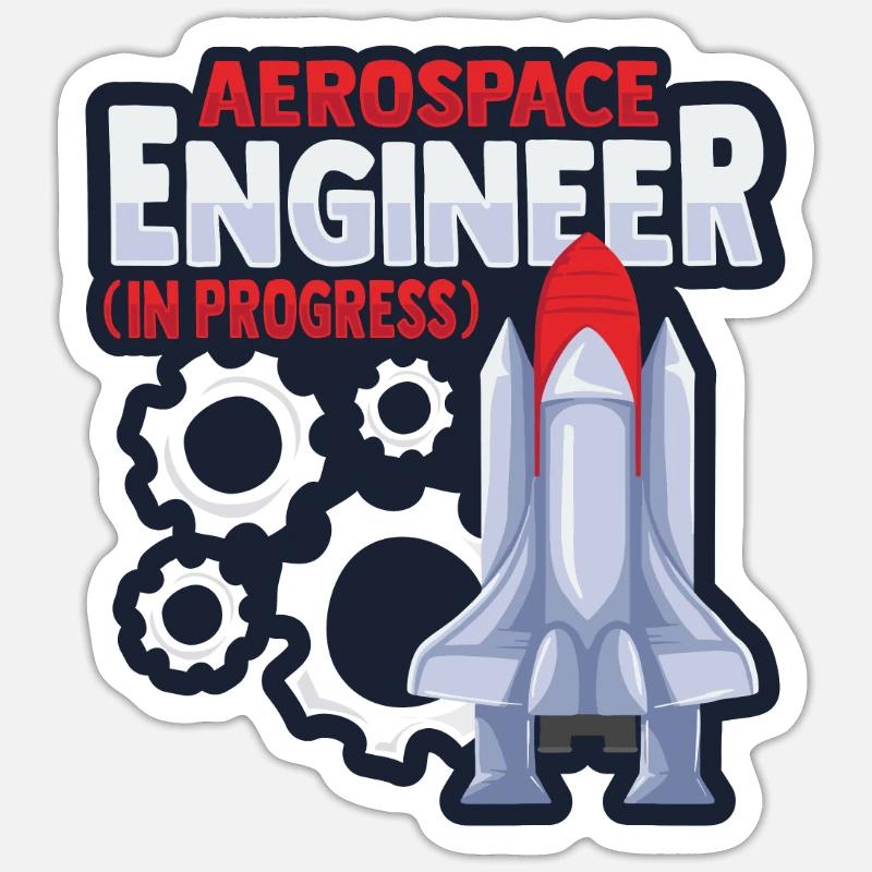 Aerospace Engineer - Sticker size S (10 x 10 cm) - white matte