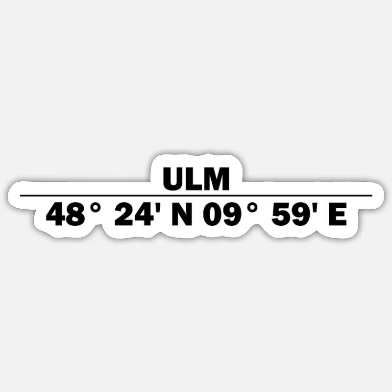 Ulm coordinates Sticker size S (10 x 10 cm)