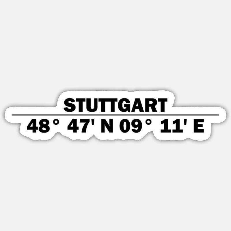 Stuttgart coordinates Sticker size S (10 x 10 cm)
