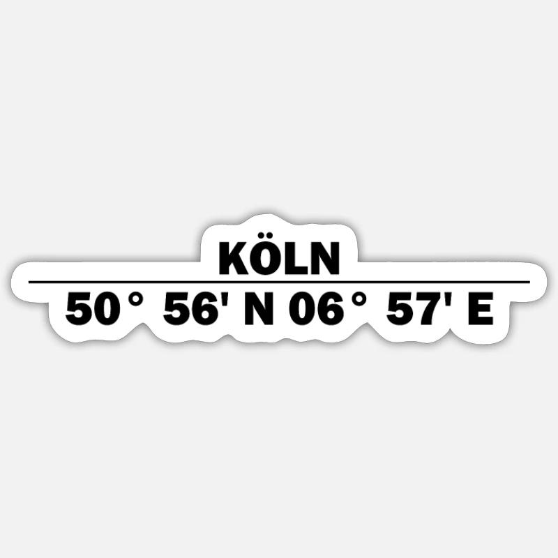 Coordonnées de Cologne - Sticker taille S (10 x 10 cm) - blanc mat