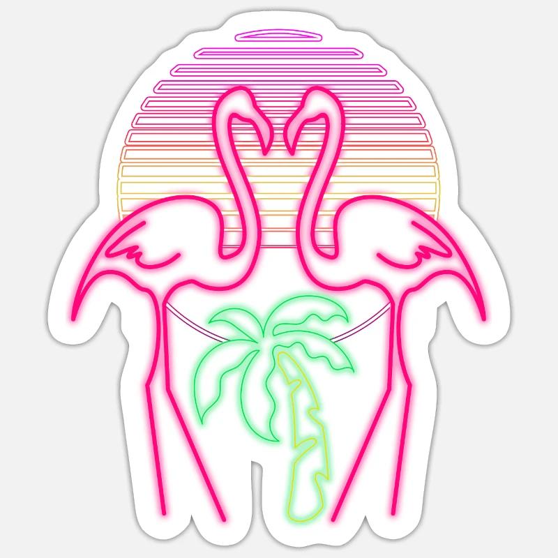Flamingo - Sticker Größe S (10 x 10 cm) - Mattweiß