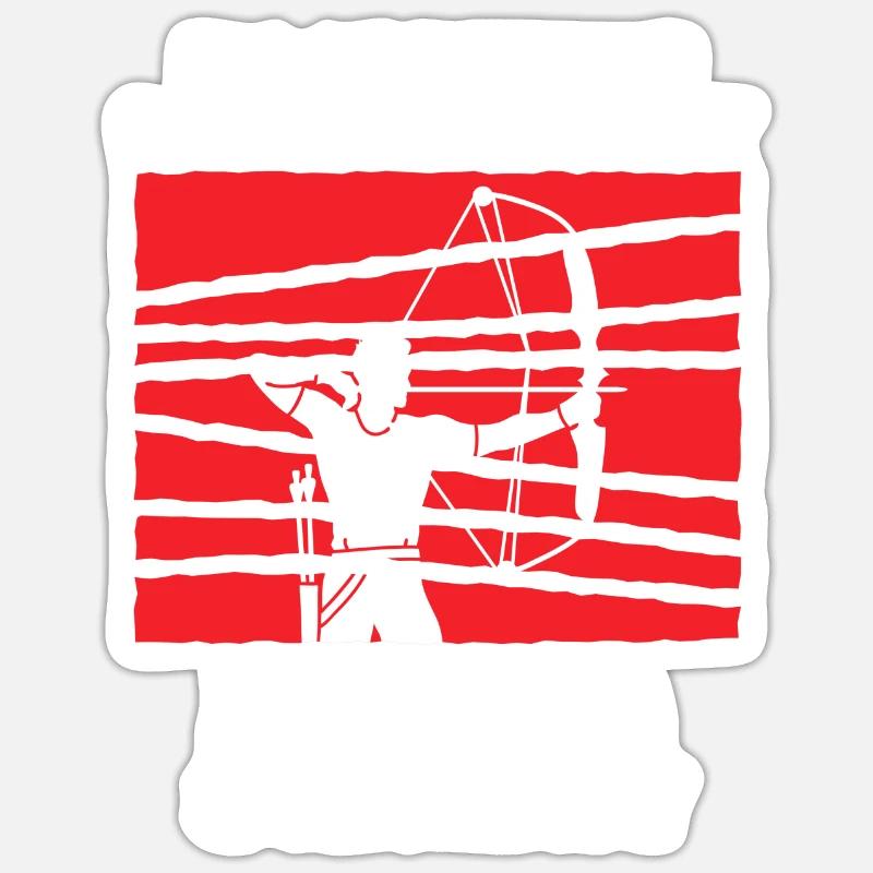 Compoundbogen Bogenschütze Bogenschießen Sticker Größe S (10 x 10 cm)