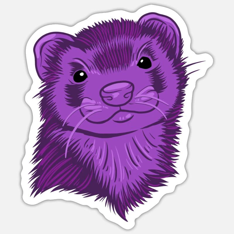Frettchen - Sticker Größe S (10 x 10 cm) - Mattweiß