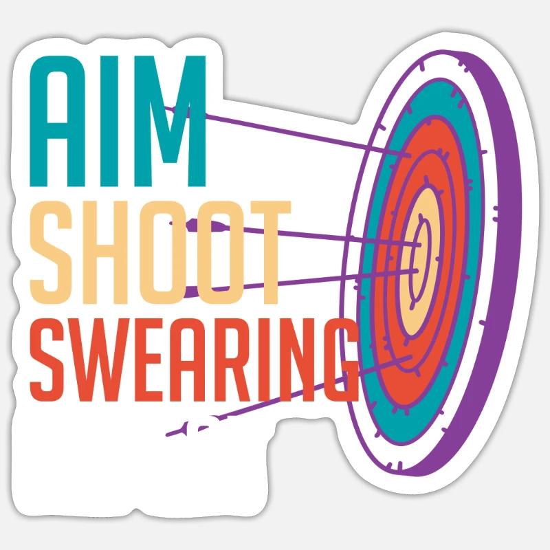 Aim Solve Curse Again Archery Sticker size S (10 x 10 cm)