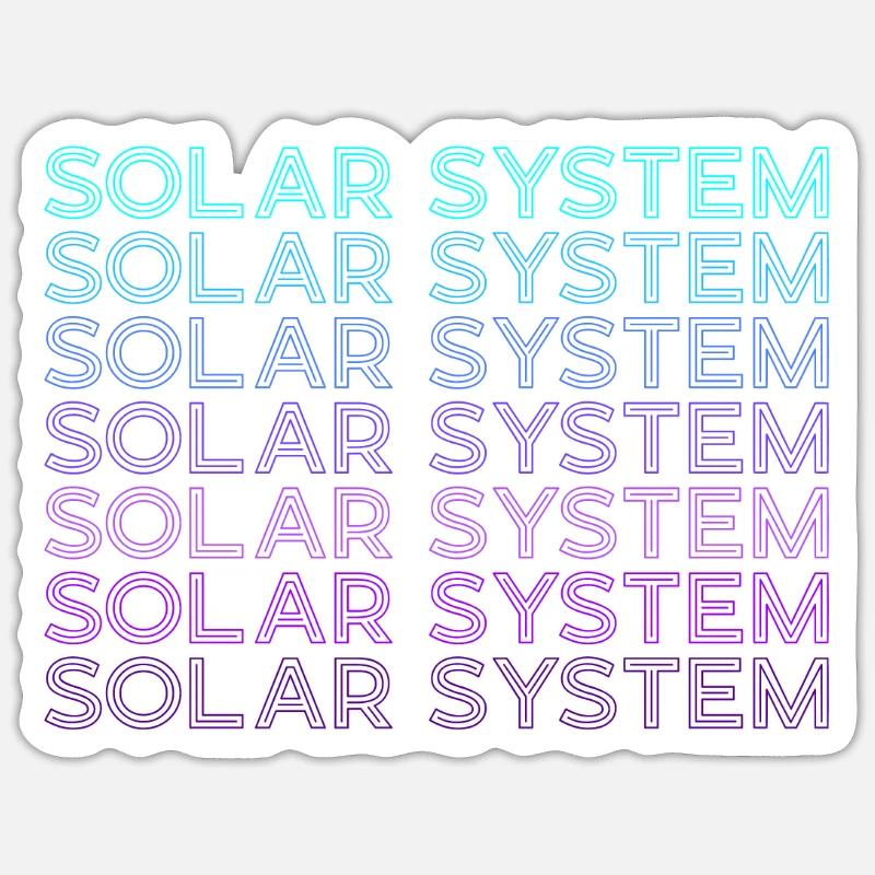 Astrologie du système solaire Rétro Sticker taille S (10 x 10 cm)