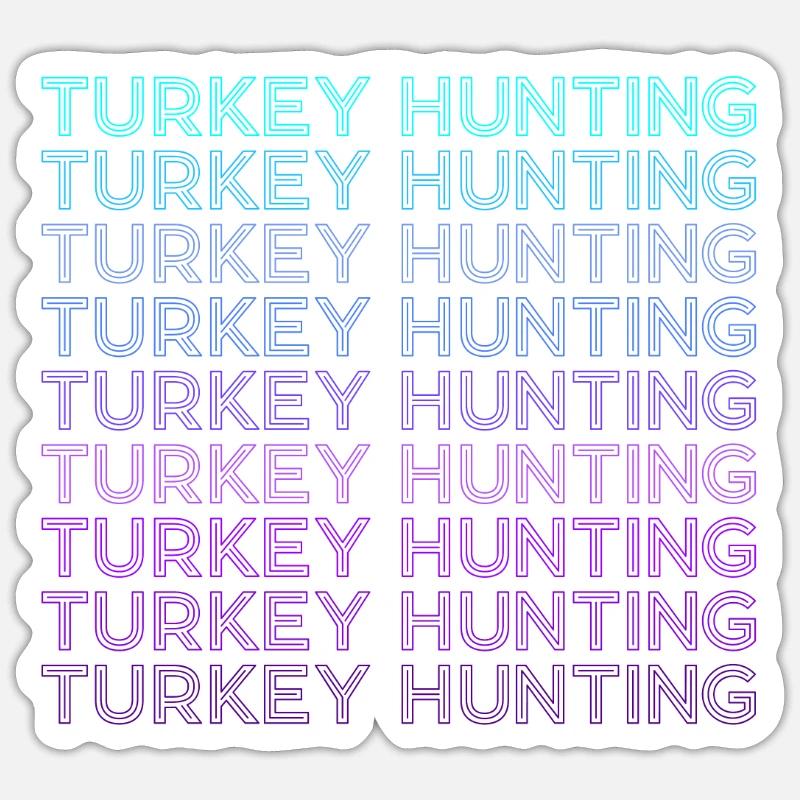 Chasse à la dinde Hunter Retro Sticker taille S (10 x 10 cm)