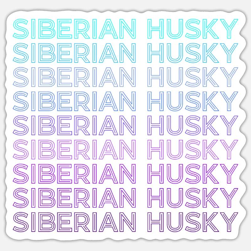 Siberian Husky Retro - Sticker size S (10 x 10 cm) - white matte