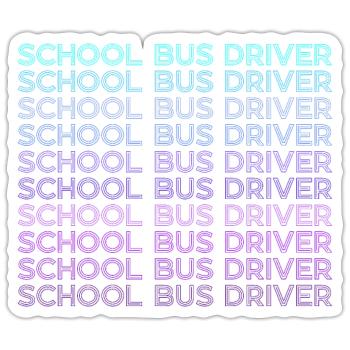 School bus driver Retro - Sticker size S (10 x 10 cm) - white matte - Front